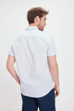 Camisa Slub Lisa Bolsillos