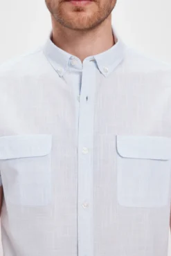 Camisa Slub Lisa Bolsillos