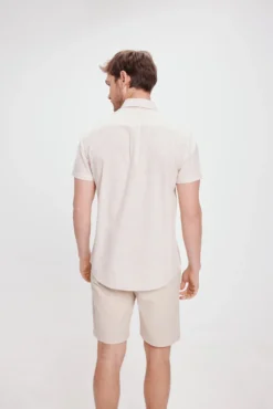 Camisa Slub Lisa Bolsillos