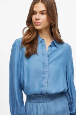 Camisa vaquera manga larga