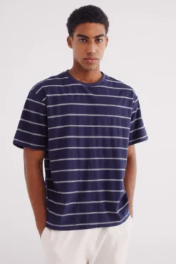 Camiseta algodón slub rayas