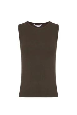 Camiseta basica sin mangas canalé