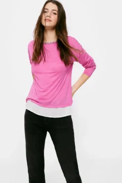 Camiseta Bimateria Cuello Fantasía