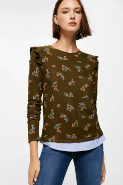 Camiseta Bimateria Estampada