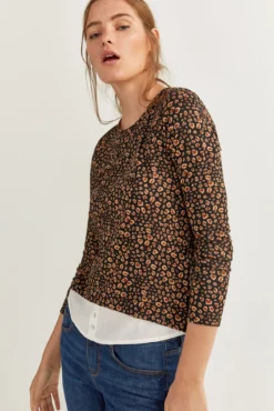 Camiseta Bimateria Estampada