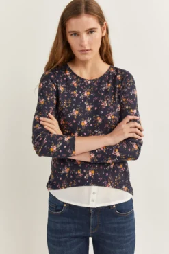 Camiseta Bimateria Estampada