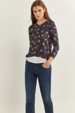 Camiseta Bimateria Estampada