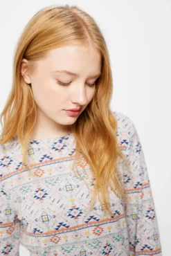 Camiseta Bimateria Punto Cortado Estampada