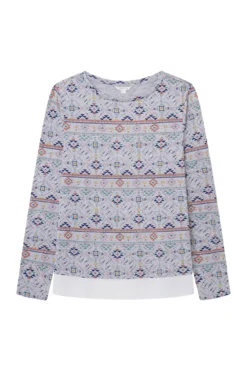 Camiseta Bimateria Punto Cortado Estampada
