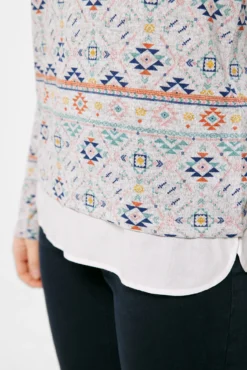 Camiseta Bimateria Punto Cortado Estampada