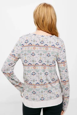 Camiseta Bimateria Punto Cortado Estampada