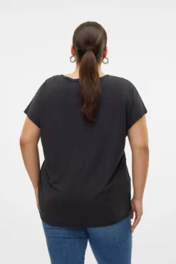 Camiseta básica con encaje talla grande