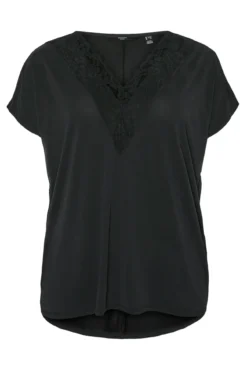 Camiseta básica con encaje talla grande
