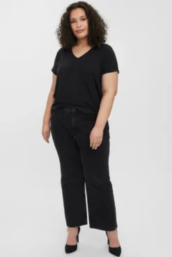Camiseta básica cuello pico talla grande