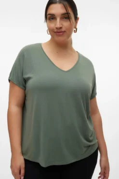 Camiseta básica cuello pico talla grande