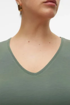 Camiseta básica cuello pico talla grande