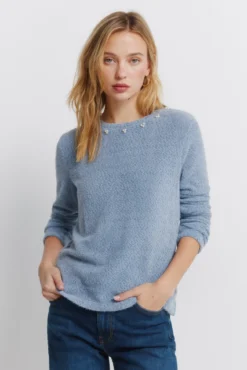 Camiseta chenilla cuello fantasía