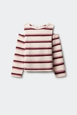 Camiseta chenilla hombros descubiertos niña