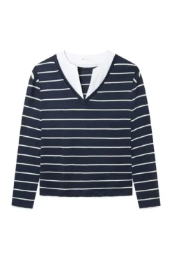 Camiseta combinada escote pico