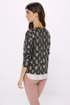 Camiseta combinada estampada