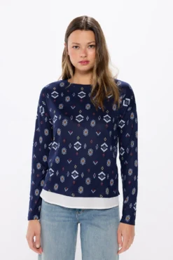 Camiseta combinada estampada