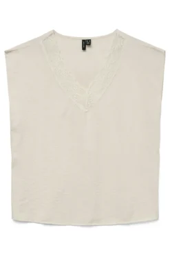 Camiseta con encaje de manga corta