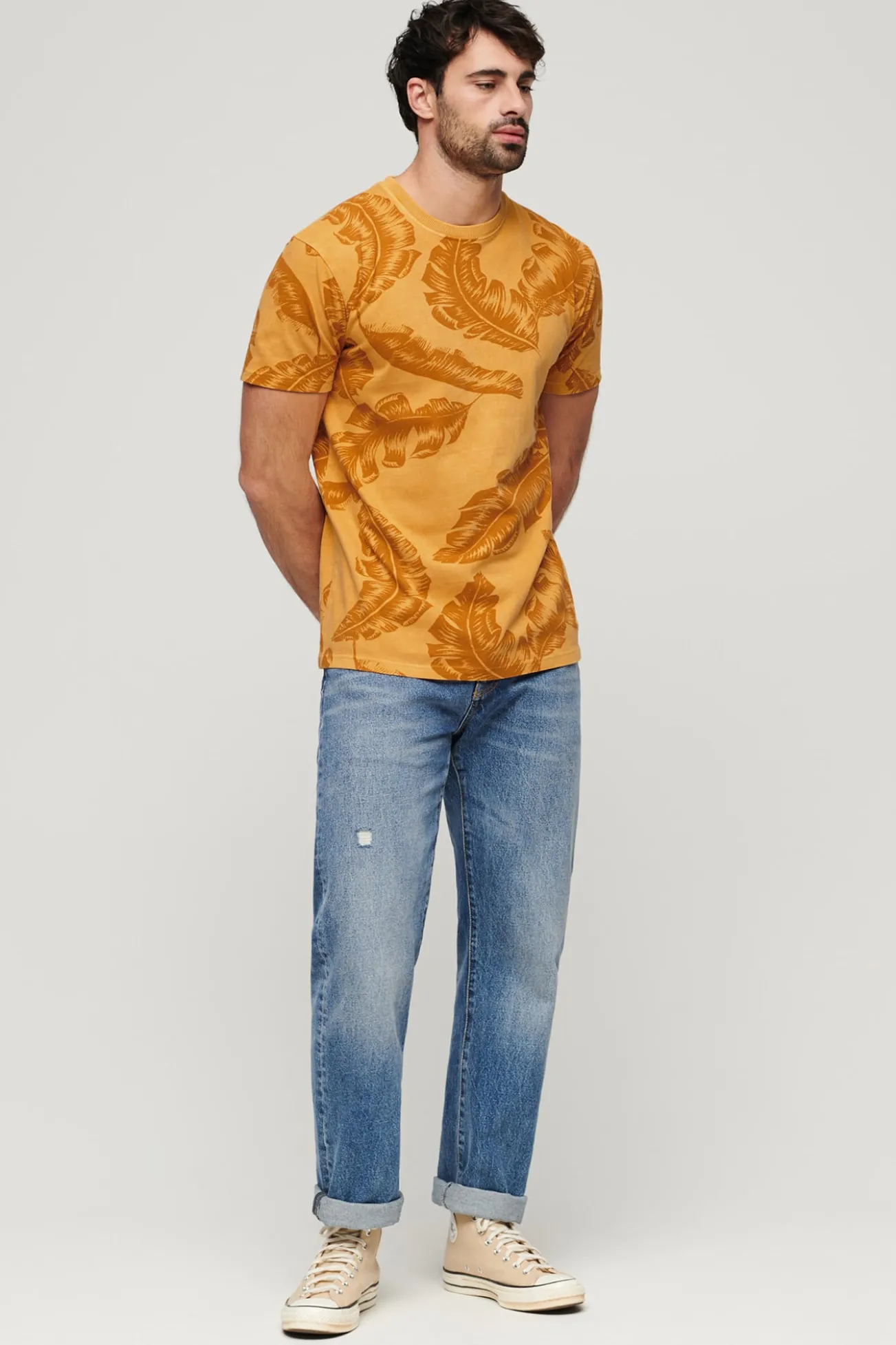 Camiseta con estampado sobreteñido Vintage