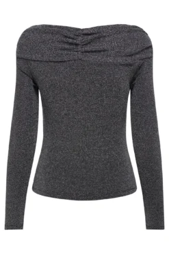 Camiseta cuello barco con brillantes
