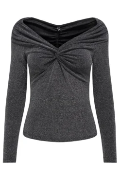 Camiseta cuello barco con brillantes