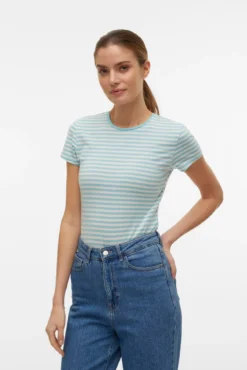 Camiseta de manga corta a rayas