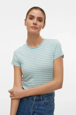 Camiseta de manga corta a rayas