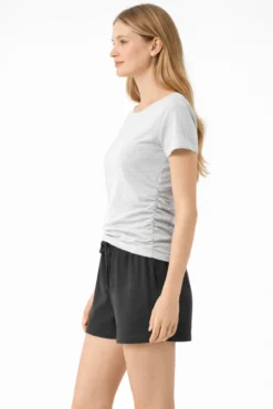 Camiseta de manga corta con fruncido