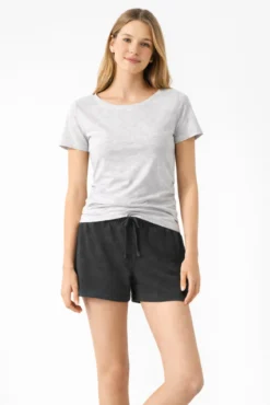 Camiseta de manga corta con fruncido