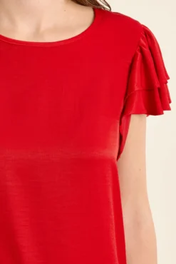 Camiseta de manga corta con volantes