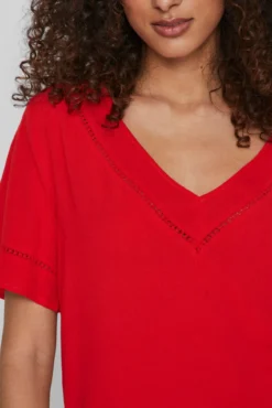 Camiseta de mujer manga corta calados