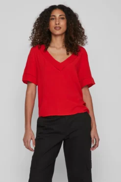 Camiseta de mujer manga corta calados