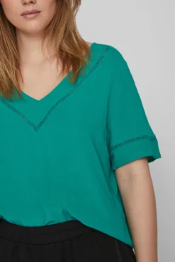 Camiseta de mujer manga corta calados
