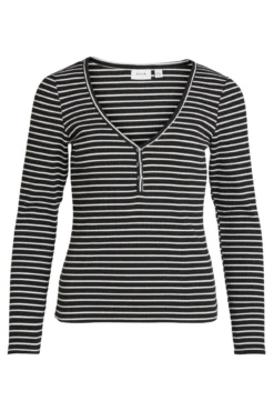 Camiseta de mujer manga larga cuello pico