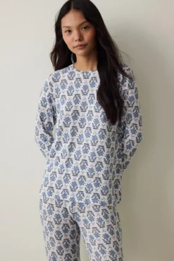 Camiseta de pijama floral y efecto térmico Tea Time