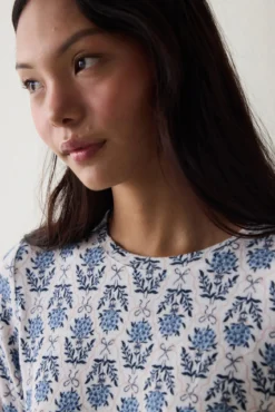 Camiseta de pijama floral y efecto térmico Tea Time