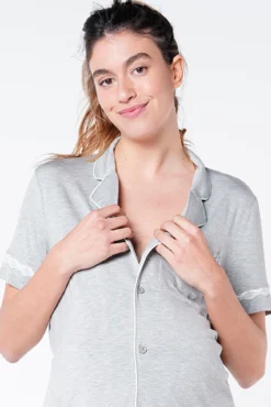 Camiseta de pijama maternity encaje