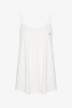 Camiseta de pijama premamá lactancia tirantes blanca