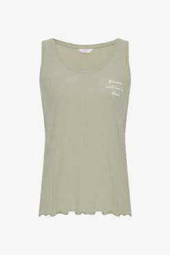 Camiseta de pijama sin mangas caqui