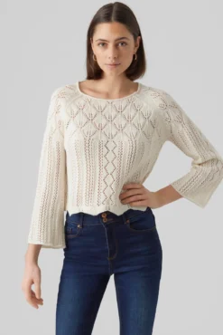 Camiseta de punto de mujer de manga larga