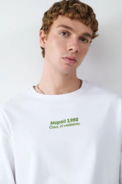 Camiseta doble manga estampado pizza