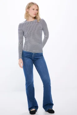 Camiseta entallada rayas lurex