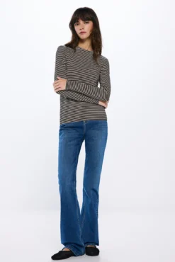 Camiseta entallada rayas lurex