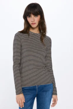 Camiseta entallada rayas lurex
