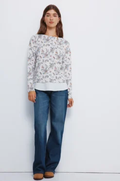 Camiseta estampada combinada