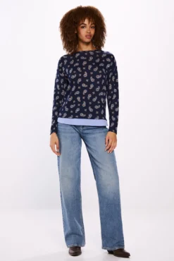 Camiseta estampada combinada